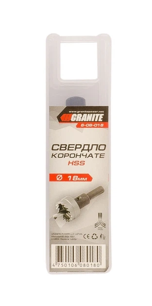 Свердло корончасте GRANITE HSS 18 мм 6-08-018 - изображение 2
