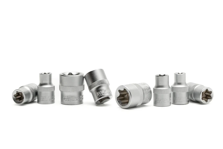 Набір головок торцевих E-TORX MASTERTOOL ⅜" E8-E20 CrV 8 шт 78-3808 - Фото 4 Набір головок торцевих E-TORX MASTERTOOL ⅜" E8-E20 CrV 8 шт 78-3808 - зображення 4