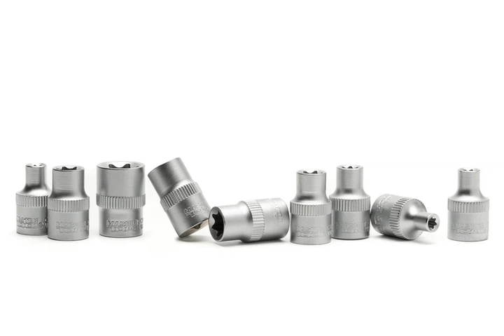 Набір головок торцевих E-TORX MASTERTOOL ⅜" E5-E16 CrV 9 шт 78-3809 - Фото 4 Набір головок торцевих E-TORX MASTERTOOL ⅜" E5-E16 CrV 9 шт 78-3809 - зображення 4