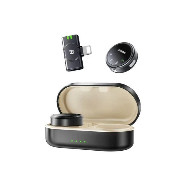 Бездротова мікрофонна система "REMAX Magnetic wireless lavalier microphone 2 in 1 K16" iPhone - Фото 1 Бездротова мікрофонна система "REMAX Magnetic wireless lavalier microphone 2 in 1 K16" iPhone - изображение 1