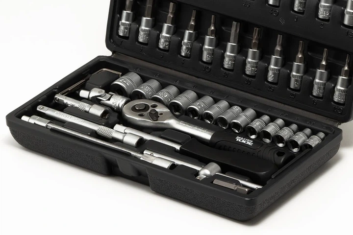 Набір інструментів MASTERTOOL ¼" 46 шт 4-14 мм кейс 78-6046 - зображення 3