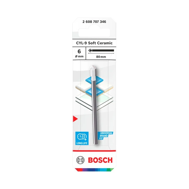 Свердло по склу та плитці Bosch 2608707346 CYL-9 6*80 мм - зображення 2