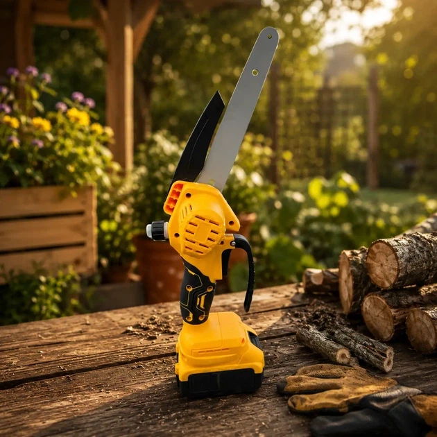 Аккумуляторная минипила DeWalt ручная цепная электропила беспроводная компактная 8 дюймов 48 В 6 А·ч шина 20 см для обрезки деревьев веток сада дачи древесины с автоматической смазкой тормозом 2 АКБ - изображение 4