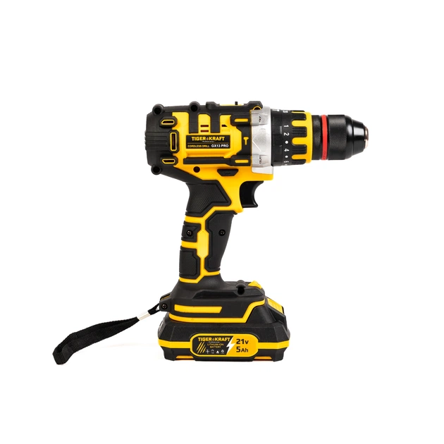 Бесщеточный ударный аккумуляторный шуруповерт TigerKraft GX13 PRO (21V, 5Ah) с патроном 13 мм и набором насадок - Фото 3 Бесщеточный ударный аккумуляторный шуруповерт TigerKraft GX13 PRO (21V, 5Ah) с патроном 13 мм и набором насадок - изображение 3