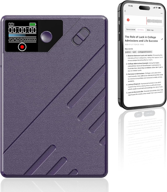 AI Диктофон E EAZEYAI 64GB — Транскрипция 112 языков, Умное резюме (ChatGPT), Синхронный перевод, Шумоподавление, USB-C - изображение 3