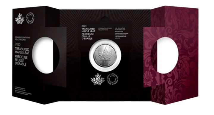 Колекційна срібна монета "Кленовий Лист - TREASURED" 31,1 г 2023 рік - изображение 4