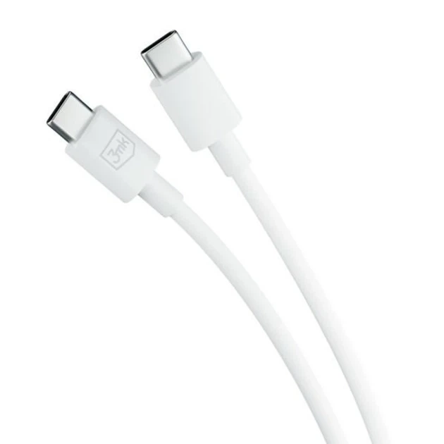 Кабель 3mk Hyper Cable USB-C - USB-C 100W 1.2m White (5903108541213) - Фото 4 Кабель 3mk Hyper Cable USB-C - USB-C 100W 1.2m White (5903108541213) - изображение 4
