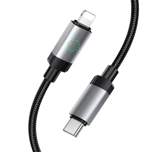 Кабель HOCO X117 Star PD27W charging data cable iP Black - Фото 1 Кабель HOCO X117 Star PD27W charging data cable iP Black - зображення 1