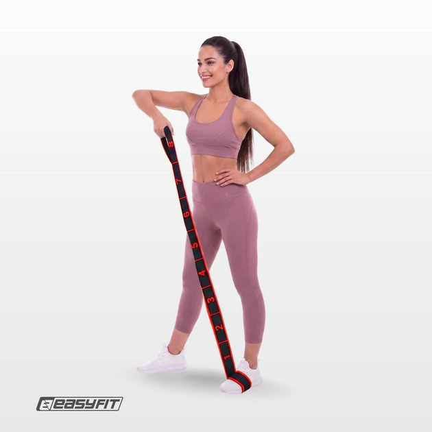 Ленточный эспандер с петлями 5 см для растяжки и фитнеса EasyFit Elastiband (HARD) красный (EF-1684-R) - Фото 6 Ленточный эспандер с петлями 5 см для растяжки и фитнеса EasyFit Elastiband (HARD) красный (EF-1684-R) - изображение 6