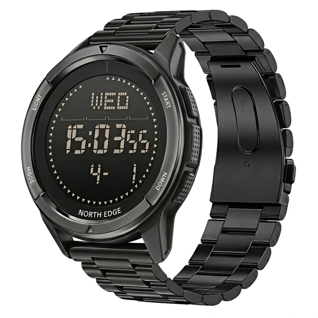 Наручний годинник North Edge Alps Stainless Black з компасом, 2 ремінці - Фото 2 Наручний годинник North Edge Alps Stainless Black з компасом, 2 ремінці - изображение 2