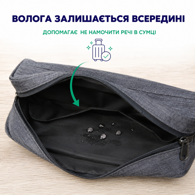 Дорожный водонепроницаемый кейс органайзер для портативного ирригатора электрической зубной щетки насадок и аксессуаров косметичка для путешествий в чемодан ручную кладь вместительный компактный серый футляр сумка для хранения средств гигиены дома - изображение 2