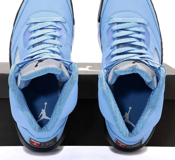 Кросівки чоловічі та жіночі Ni Air Jord 5 UNC Blue / Най аір Джор 5 блакитні високі 41 - Фото 5 Кросівки чоловічі та жіночі Ni Air Jord 5 UNC Blue / Най аір Джор 5 блакитні високі 41 - зображення 5