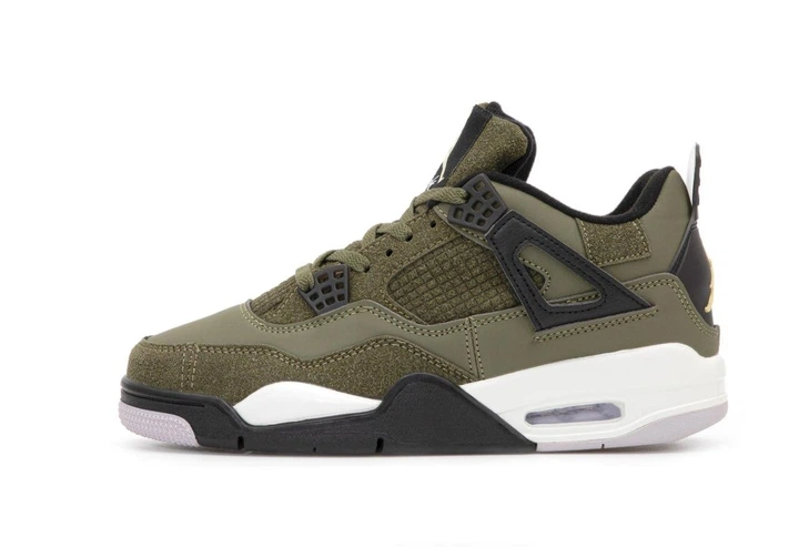 Кроссовки женские и мужские Ni Air Jord 4 Khaki Black White / Най аир Джорд 4 хаки черные 37 - изображение 3