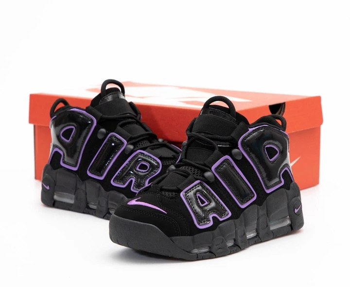 Кроссовки женские и мужские Ni Air More Uptempo Black Purple / Най аир мор Аптемпо черные с фиолетовым 44 - Фото 7 Кроссовки женские и мужские Ni Air More Uptempo Black Purple / Най аир мор Аптемпо черные с фиолетовым 44 - изображение 7