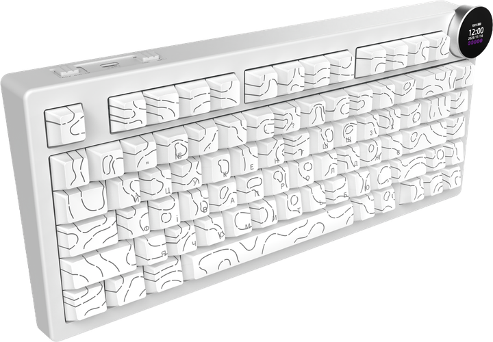 Клавиатура беспроводная Ajazz AK820 V2 White Peach Switch Wireless/Bluetooth/USB White (AK820-V2-WP-S-W) - Фото 4 Клавиатура беспроводная Ajazz AK820 V2 White Peach Switch Wireless/Bluetooth/USB White (AK820-V2-WP-S-W) - изображение 4