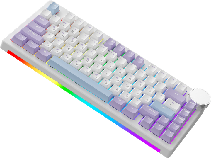 Клавиатура беспроводная Ajazz AK820 V2 Coconut Flake Switch Wireless/Bluetooth/USB Purple/White/Blue (AK820-V2-CF-PWB) - изображение 4