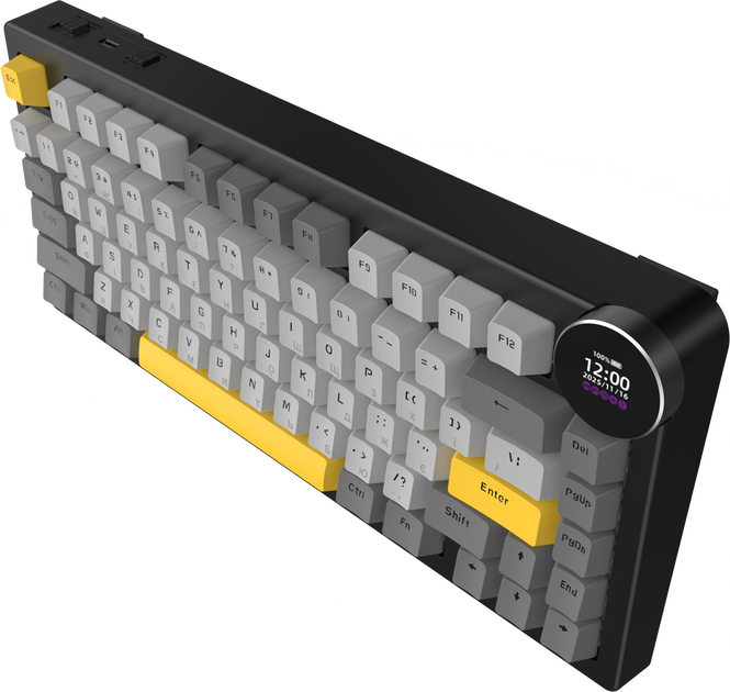 Клавиатура беспроводная Ajazz AK820 V2 White Peach Switch Wireless/Bluetooth/USB Black/Gray/Yellow (AK820-V2-WP-BGY) - Фото 3 Клавиатура беспроводная Ajazz AK820 V2 White Peach Switch Wireless/Bluetooth/USB Black/Gray/Yellow (AK820-V2-WP-BGY) - изображение 3