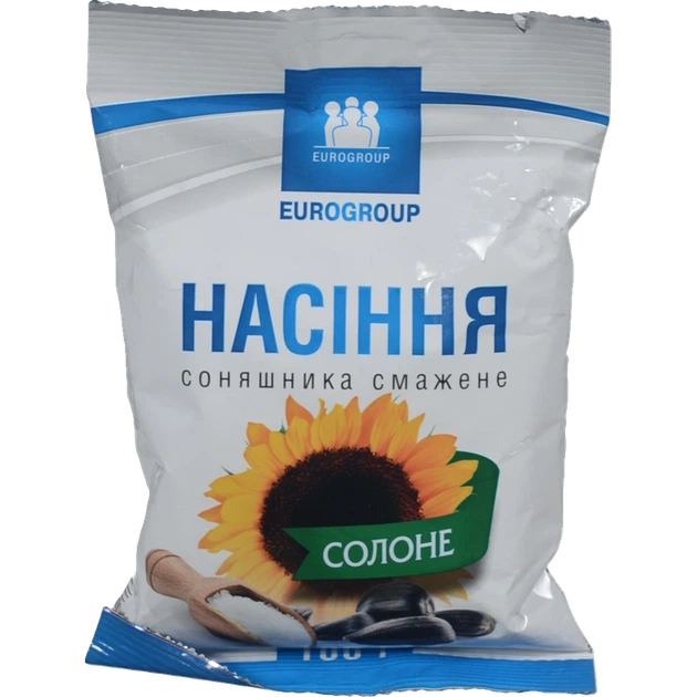 Насіння соняшнику Єврогруп підсолене 100 г - Фото 1 Насіння соняшнику Єврогруп підсолене 100 г - изображение 1