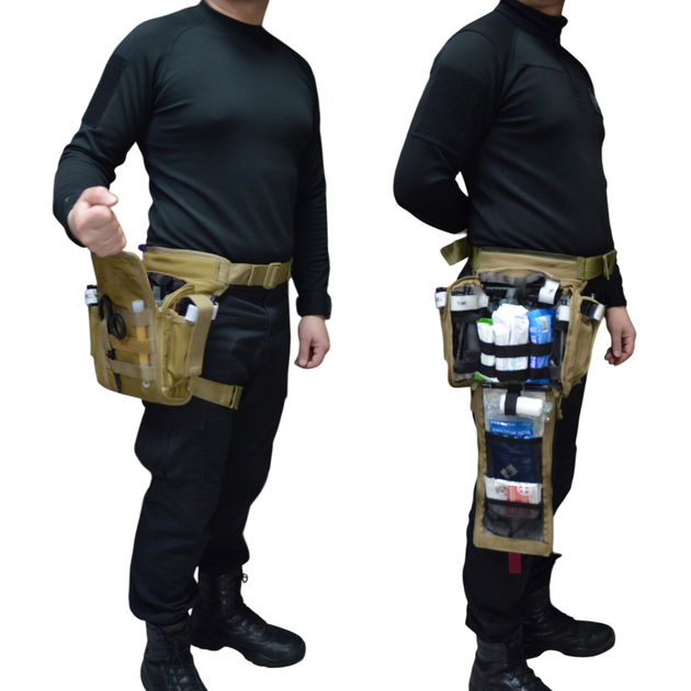 Тактичний стегновий підсумок-аптечка з системою швидкого відкриття Cordura 1000d DERBY Thigh IFAK койот - Фото 8 Тактичний стегновий підсумок-аптечка з системою швидкого відкриття Cordura 1000d DERBY Thigh IFAK койот - зображення 8