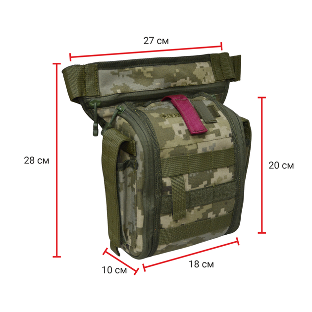 Тактичний стегновий підсумок-аптечка з системою швидкого відкриття Cordura 1000d DERBY Thigh IFAK піксель - Фото 2 Тактичний стегновий підсумок-аптечка з системою швидкого відкриття Cordura 1000d DERBY Thigh IFAK піксель - зображення 2