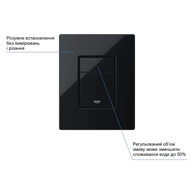 Комплект 4 в 1: Інсталяція Grohe Solido 2 в 1 38971000 + Панель змиву Even Black 38966KV0 + Унітаз Kroner Eifel WHI493436 TORNADO (38971966KV0KE49T) - изображение 13