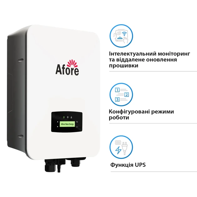 Гібридний інвертор Afore AF6K-SLP 6KW 48V 2 MPPT Wi-Fi 220V Однофазний (AF6K-SLP) - Фото 3 Гібридний інвертор Afore AF6K-SLP 6KW 48V 2 MPPT Wi-Fi 220V Однофазний (AF6K-SLP) - изображение 3