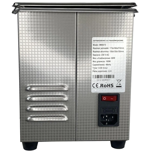 Ультразвукова ванна Mar-Pol M90073, 2 л, 60 Вт, 40 кГц, очищувач деталей - зображення 6