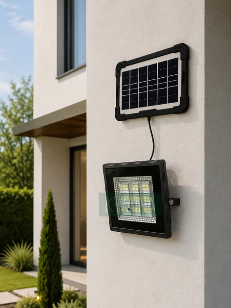 Аккумуляторный LED-прожектор с солнечной панелью, светодиодный фонарь с пультом ДУ и влагостойким корпусом, черный - изображение 8