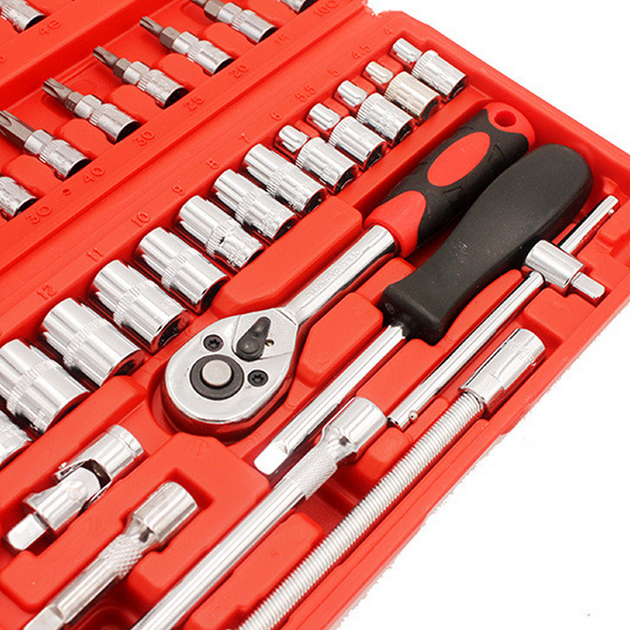 Набор инструментов 46 предметов, PIECE TOOL SET + Кейс / Комплект ключей и отверток для авто и велосипеда - изображение 4