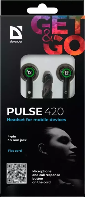Навушники Defender Pulse 420 Black-Green (63422) - Фото 6 Навушники Defender Pulse 420 Black-Green (63422) - зображення 6