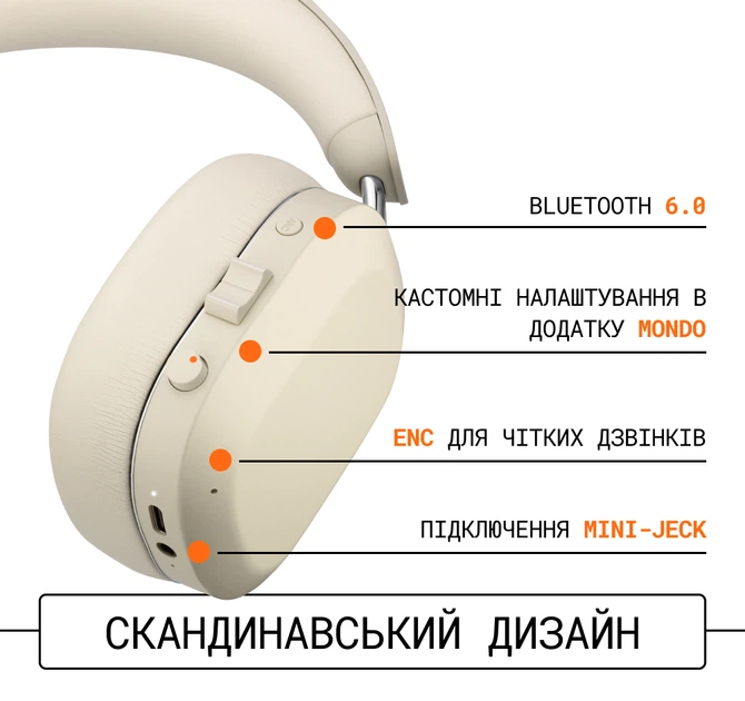 Навушники Mondo ANC Over-Ear Greige (M1023) - зображення 4