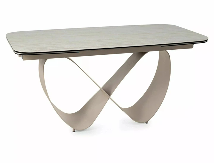 Стол обеденный кухонный раскладной Infinity Ceramic (160–240)×95 см Керамика Беж / Кашемир каркас Signal - зображення 4