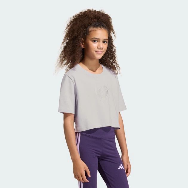 Дитяча футболка EVERYDAY GLAM CROPPED GRAPHIC JUNIOR adidas KA2971 (152) фіолетовий (4068814078970) - зображення 2