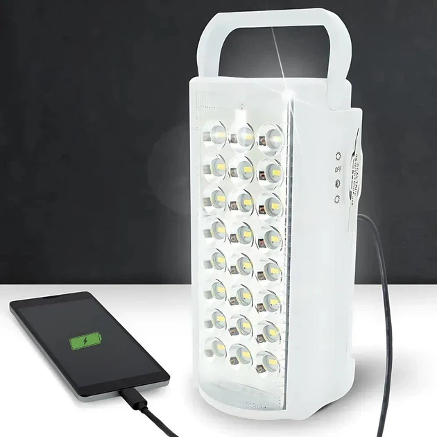 Ліхтар Almina DL-2424 24 LED переносна лампа з повербанком вбудований акумулятор - изображение 2