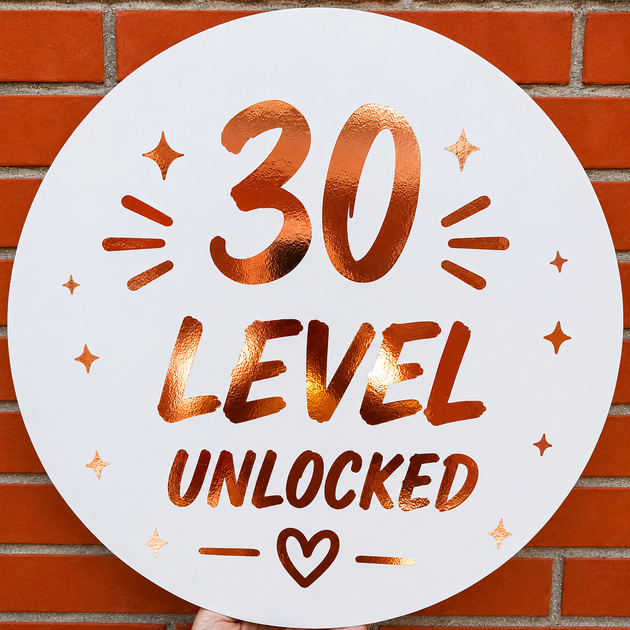 Мини Баннер Для Фотозоны 30 LEVEL UNLOCKED - Фото 1 Мини Баннер Для Фотозоны 30 LEVEL UNLOCKED - изображение 1