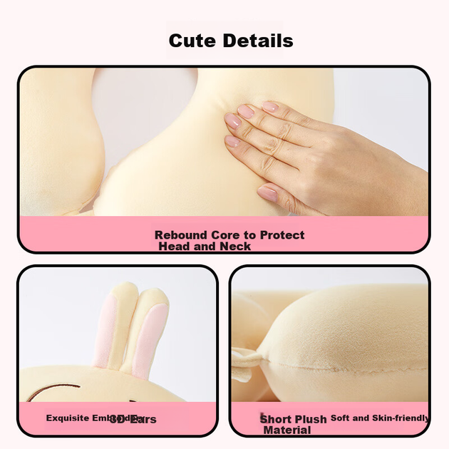 Подушка MINISO Chiikawa U-подібна для шиї з ефектом пам'яті Usagi - зображення 6