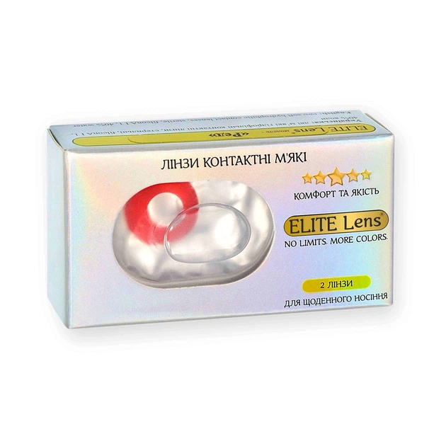 Червоні контактні лінзи з діоптріями ELITE Lens "Рэд" 2 шт. -1.0 - Фото 1 Червоні контактні лінзи з діоптріями ELITE Lens "Рэд" 2 шт. -1.0 - зображення 1