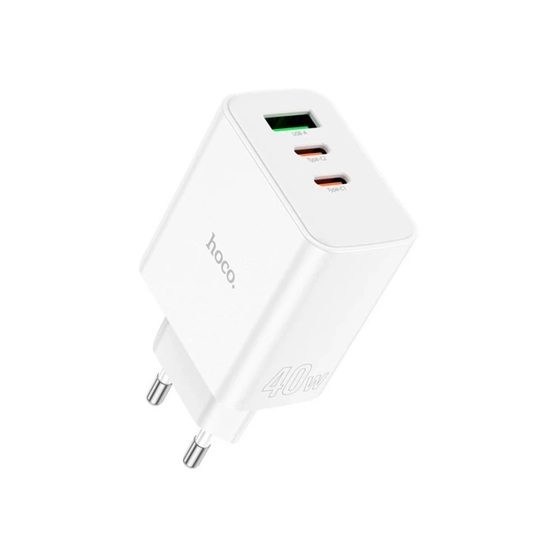 Мережевий зарядний пристрій HOCO C126A Pure power PD40W three-port(2C1A) charger - Фото 3 Мережевий зарядний пристрій HOCO C126A Pure power PD40W three-port(2C1A) charger - изображение 3