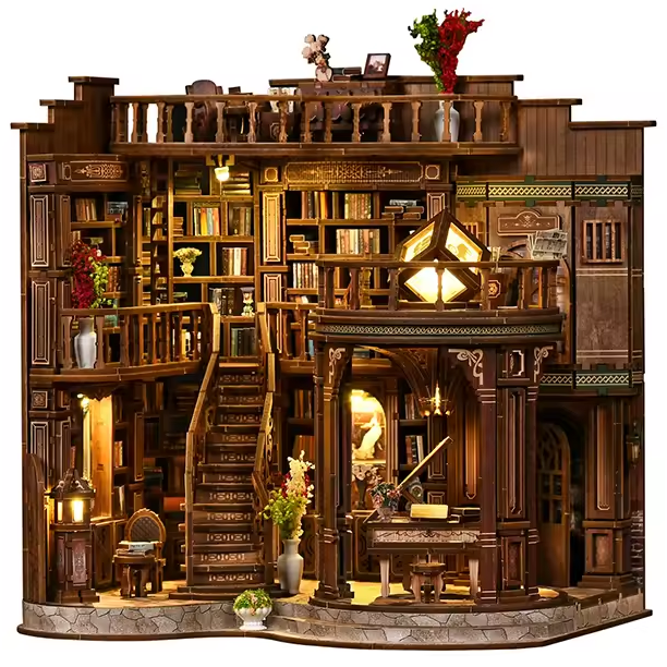 DIY-конструктор «Книжный зал мечты» AW02-003 с LED-подсветкой 888 деталей - изображение 10