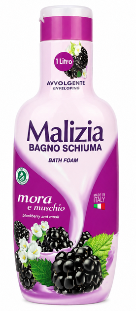 Гель-пена для ванны и душа Malizia ежевика и мускус, 1 л - Фото 1 Гель-пена для ванны и душа Malizia ежевика и мускус, 1 л - изображение 1