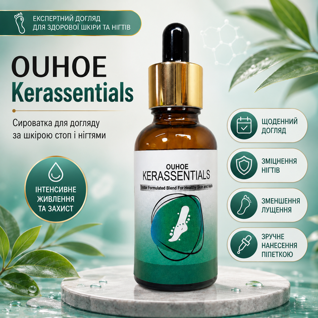 Питательная сыворотка для защиты ногтей от повреждений OUHOE Kerassentials Уход за ногтями 30 мл Восстановление ногтей - изображение 2