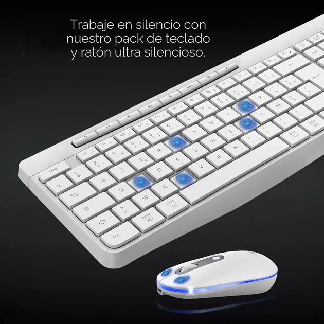 Бездротова клавіатура з мишкою 1600 DPI AD Advance RGB, акумуляторний комплект, безшумна клавіатура та миша, уцінка - зображення 4