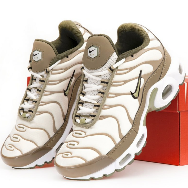 Кроссовки женские и мужские Ni air max TN Plus White Beige / Най аир макс ТН плюс бежевые белые 38 - Фото 1 Кроссовки женские и мужские Ni air max TN Plus White Beige / Най аир макс ТН плюс бежевые белые 38 - изображение 1