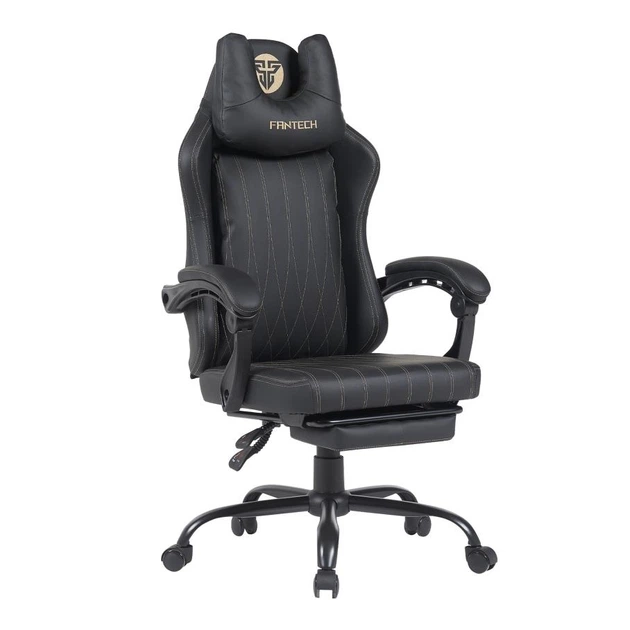 Fantech GC193 - кресло для геймера, эргономичное, ПВХ-кожа, до 130 кг, наклон до 130°, подголовник, поясничная опора, подножка, 17 к - изображение 2