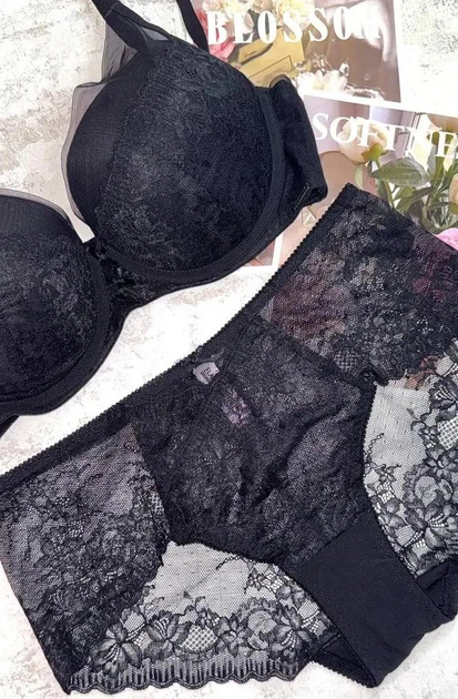 Комплект белья: бюстгальтер push-up и трусики 9480 Balaloum черный 85B/XL - изображение 6