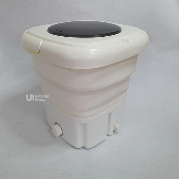Пральна машина міні складна портативна 18 л 50Вт Folding Washing Machine, компактна електрична пралка з віджимом та ручкою для прання білизни, шкарпеток, дрібних речей Біла, WM-2690-White - зображення 3
