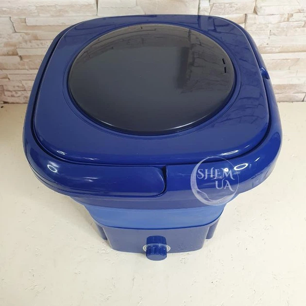 Стиральная машина мини складная 18 л Folding Washing Machine, портативная стиралка до 2 кг с отжимом для дома и путешествий, электрическая компактная стиральная машинка для носков, белья, мелких вещей Синяя, WM-2690-Blue - изображение 13