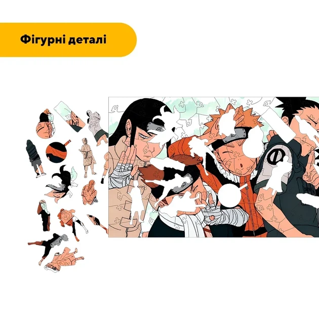 Дерев'яний фігурний пазл Дружба ніндзя, А4, Картонна коробка 100 елементів - Фото 3 Дерев'яний фігурний пазл Дружба ніндзя, А4, Картонна коробка 100 елементів - изображение 3