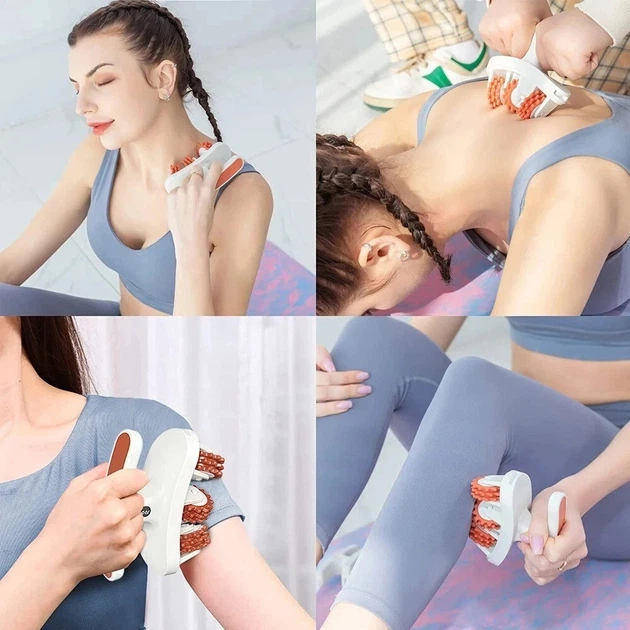 Антицеллюлитный ручной массажер роликовый ROLLER MASSAGER LY-348 для шеи, спины, плеч, рук и ног лимфодренажный - изображение 10