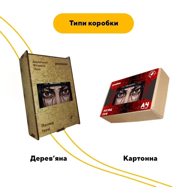 Дерев'яний фігурний пазл Погляд Ітачі, А2, Картонна коробка 300+ елементів - изображение 4